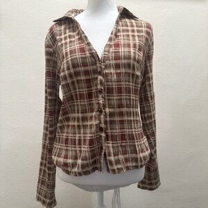 Beivy Reckless in Plaid Button Down Blouse